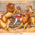 Cartel antiguo de circo con fieras
