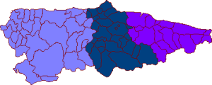 Circunscripciones electorales de Asturias, actualmente